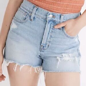 Madewell The Perfect Jean Short Destroyed Edition Distressed Shorts